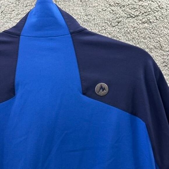 Marmot Men's Large Blue Soft Shell Jacket Full Zip M3 Zip Pockets Outdoors EUC - Picture 7 of 11
